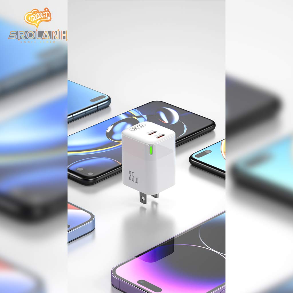 XO CE07(US) Dual PD 35W GaN Lamp Display Fast Charger SROLANH